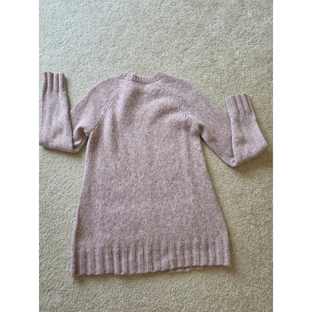 Pure Jill J. Jill Womens S Tall Mauve Pink Wool Blend Cable Knit Pocket Sweater